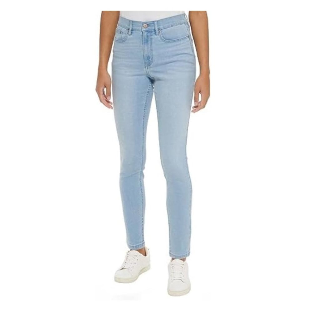 NWT Calvin Klein Womens High Rise Skinny Jean Blue Logo Back Size 2  $70 II422